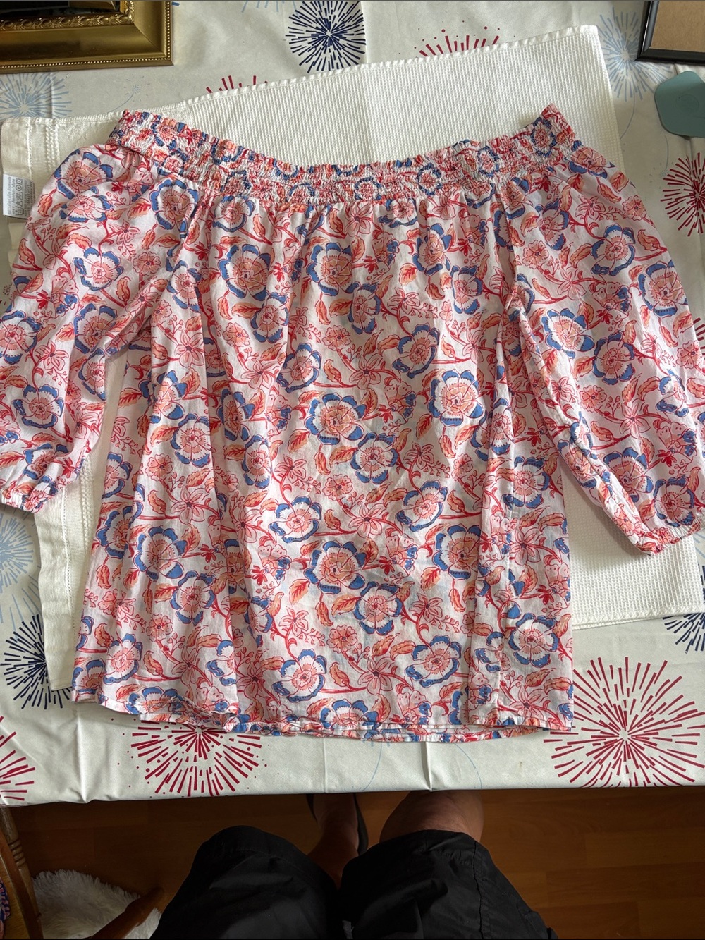 VINEYARD VINES OFF THE SHOULDER, COTTON BLOUSE